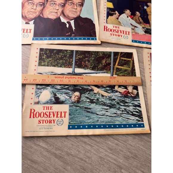 Vintage 1947 The Roosevelt Story Movie Lobby Card Set Franklin D. Roosevelt FDR - Picture 7 of 8